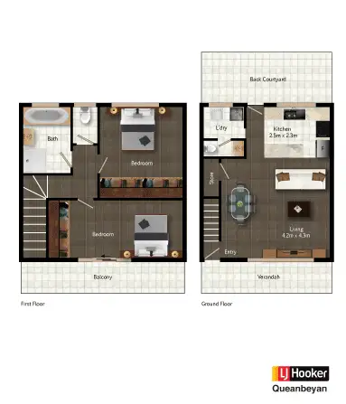Floorplan of Homely townhouse listing, 2/39-41 Booth Street, Queanbeyan NSW 2620