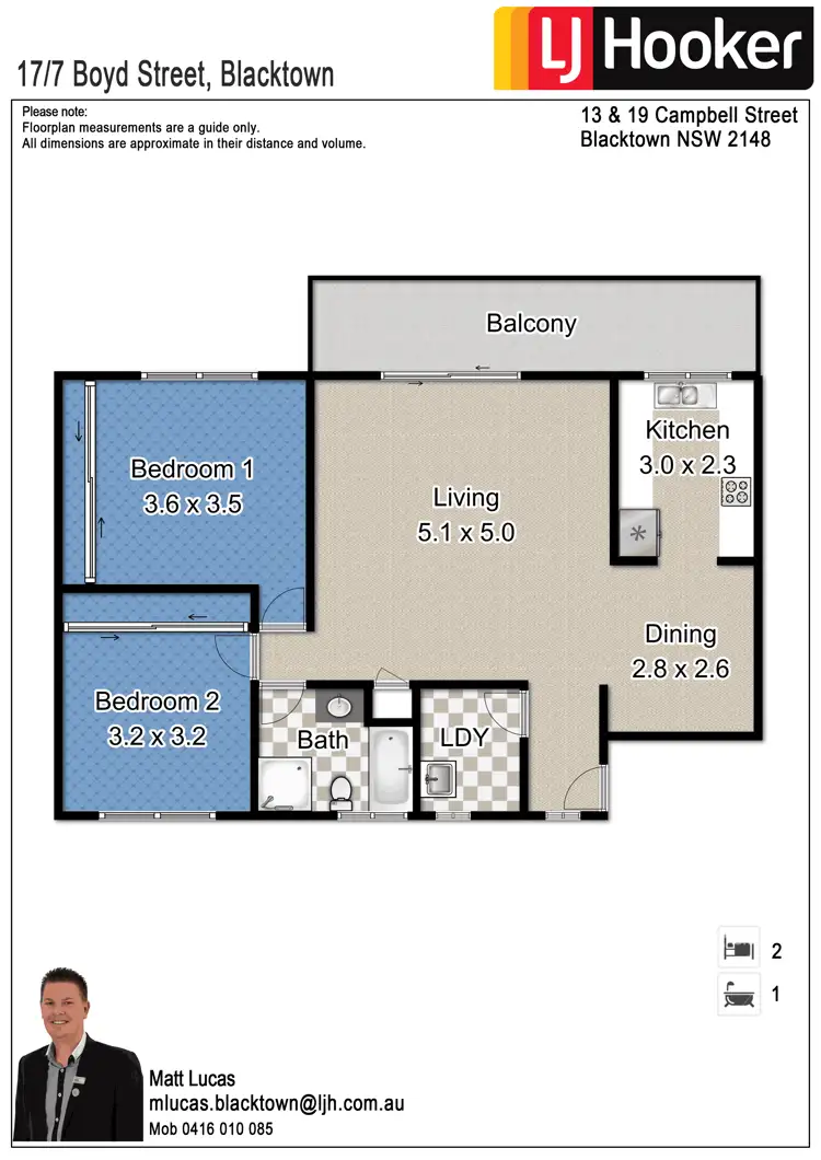 Floorplan of Homely apartment listing, 17/7 Boyd Street, Blacktown NSW 2148
