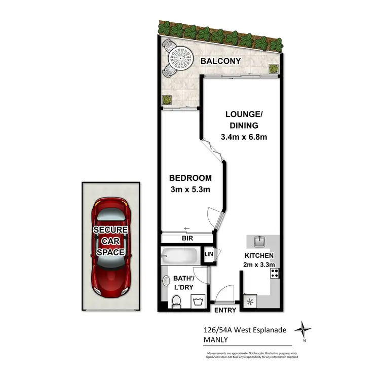 Floorplan of Homely apartment listing, 126/54A West Esplanade, Manly NSW 2095