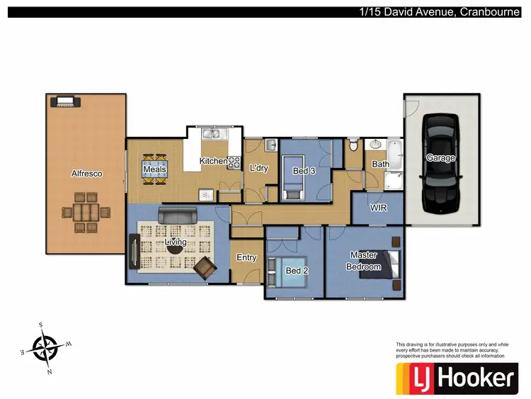 Floorplan of Homely unit listing, 1/15 David Avenue, Cranbourne VIC 3977