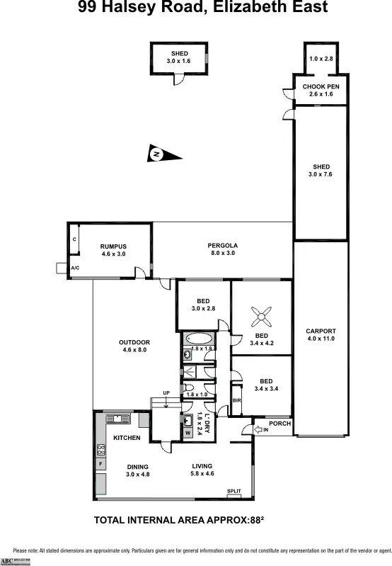 Floorplan of Homely house listing, 99 Halsey Road, Elizabeth East SA 5112