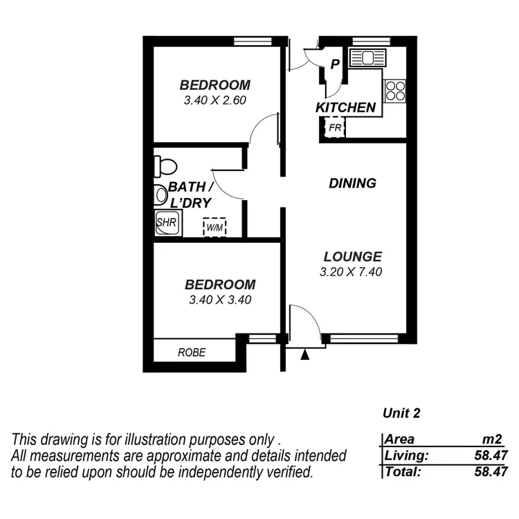 Floorplan of Homely unit listing, 2/2 Ayliffes Road, St Marys SA 5042