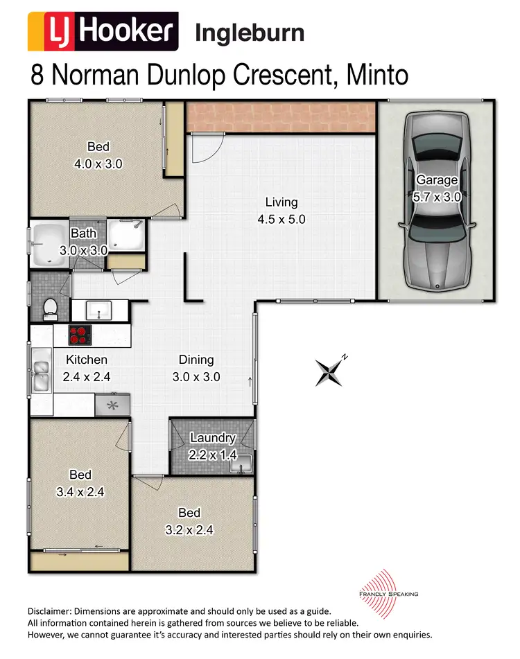 Floorplan of Homely house listing, 8 Norman Dunlop Crescent, Minto NSW 2566