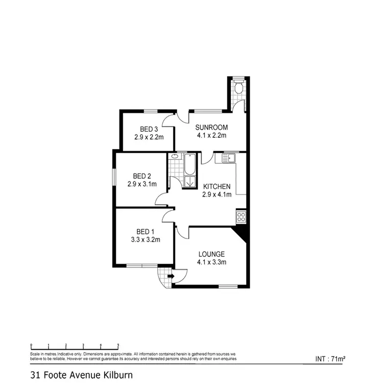Floorplan of Homely semi-detached listing, 31 Foote Avenue, Kilburn SA 5084