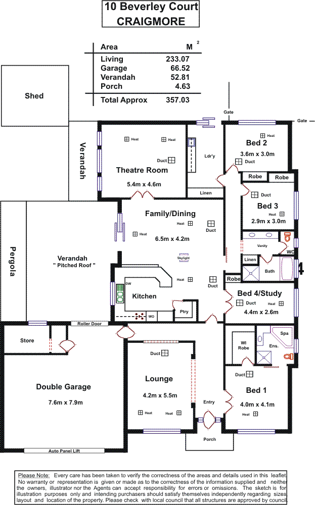 Floorplan of Homely house listing, 10 Beverley Court, Craigmore SA 5114