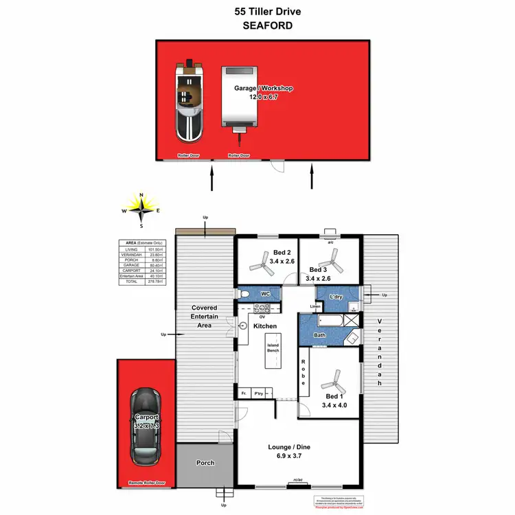 Floorplan of Homely house listing, 55 Tiller Drive, Seaford SA 5169
