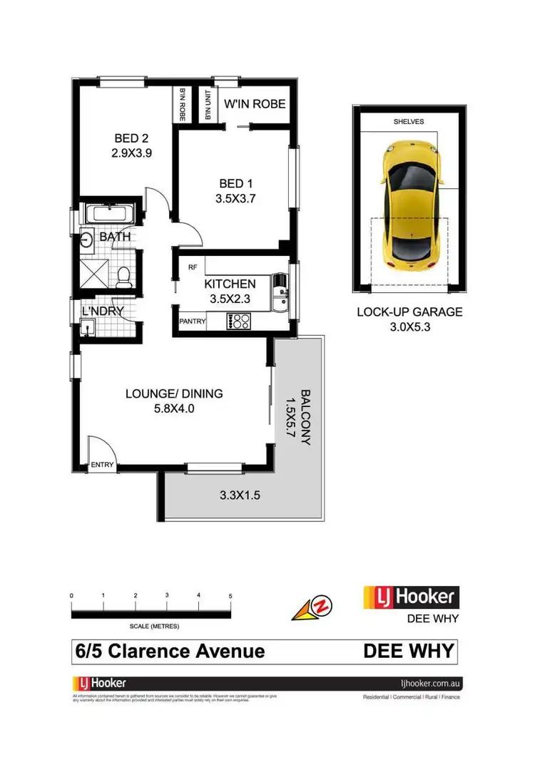 Floorplan of Homely unit listing, 6/5 Clarence Avenue, Dee Why NSW 2099