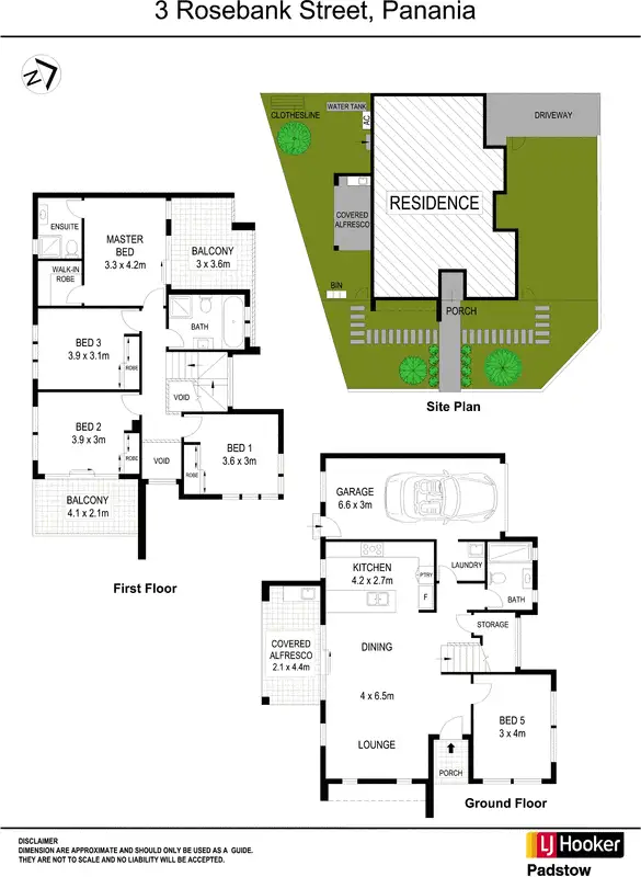 Floorplan of Homely semi-detached listing, 3 Rosebank Street, Panania NSW 2213