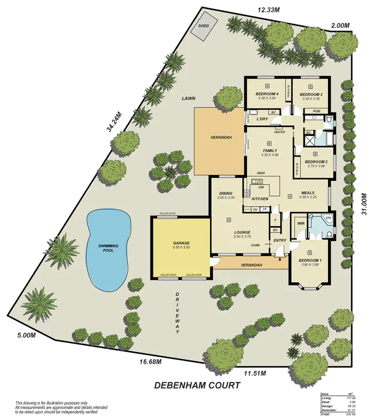 Floorplan of Homely house listing, 3 Debenham Court, Greenwith SA 5125