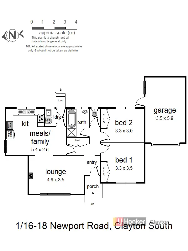 Floorplan of Homely unit listing, 1/16-18 Newport Road, Clayton South VIC 3169