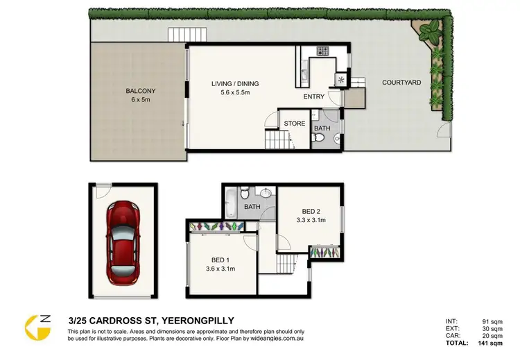 Floorplan of Homely townhouse listing, 3/25 Cardross Street, Yeerongpilly QLD 4105