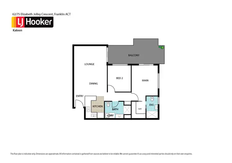 Floorplan of Homely apartment listing, 62/75 Elizabeth Jolley Crescent 'Mosaic', Franklin ACT 2913