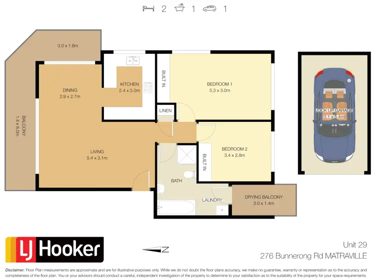 Floorplan of Homely apartment listing, 29/276 Bunnerong Road, Hillsdale NSW 2036