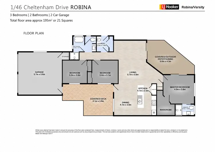 Floorplan of Homely semi-detached listing, 1/46 Cheltenham Drive, Robina QLD 4226