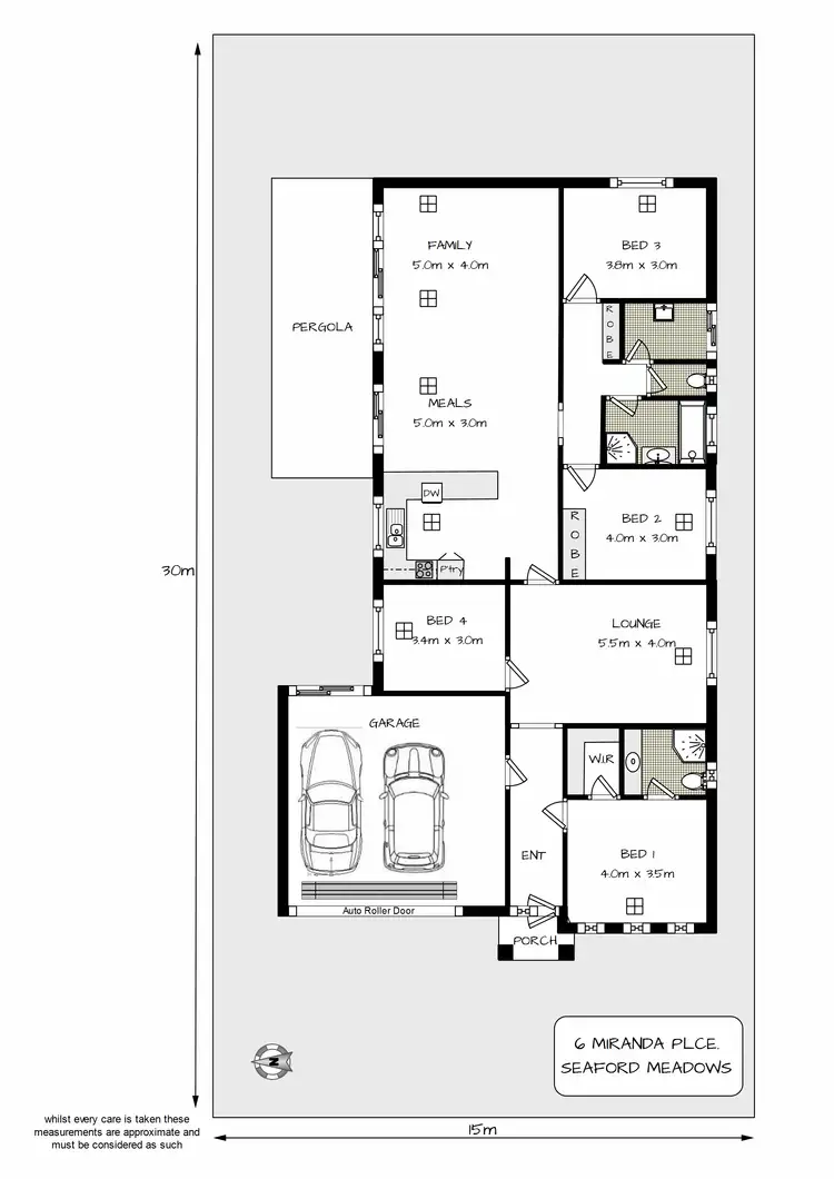 Floorplan of Homely house listing, 6 Miranda Place, Seaford Meadows SA 5169