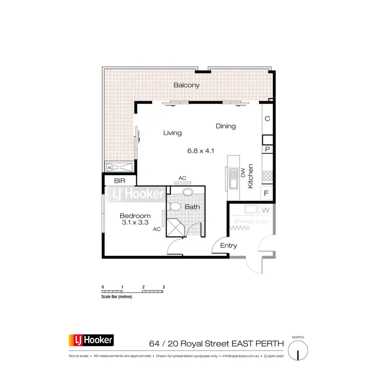 Floorplan of Homely apartment listing, 64/20 Royal Street, East Perth WA 6004