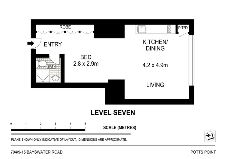 Floorplan of Homely apartment listing, 704/9-15 Bayswater Road, Potts Point NSW 2011