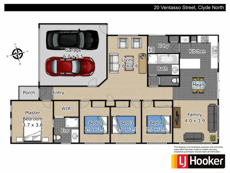 Floorplan of Homely house listing, 20 Ventasso Street, Clyde North VIC 3978