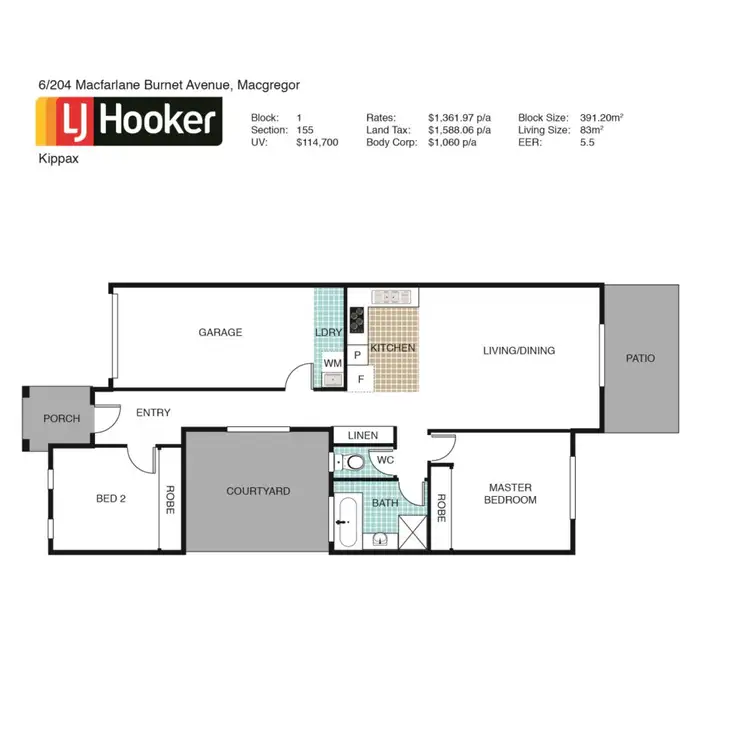 Floorplan of Homely townhouse listing, 6/204 Macfarlane Burnet Avenue, Macgregor ACT 2615