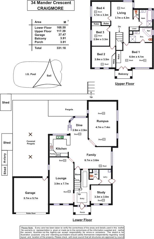 Floorplan of Homely house listing, 34 Mander Crescent, Craigmore SA 5114