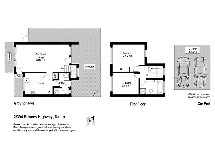 Floorplan of Homely townhouse listing, 2/394 Princes Highway, Dapto NSW 2530