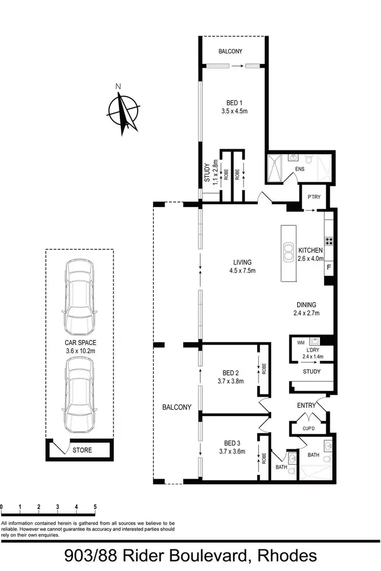 Floorplan of Homely apartment listing, 903/88 Rider Boulevard, Rhodes NSW 2138