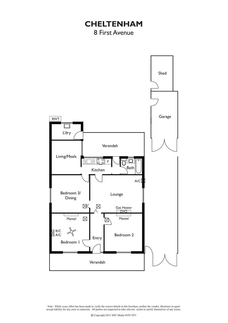 Floorplan of Homely house listing, 8 First Avenue, Cheltenham SA 5014