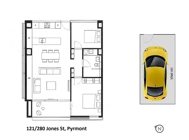 Floorplan of Homely apartment listing, 121/280 Jones Street, Pyrmont NSW 2009