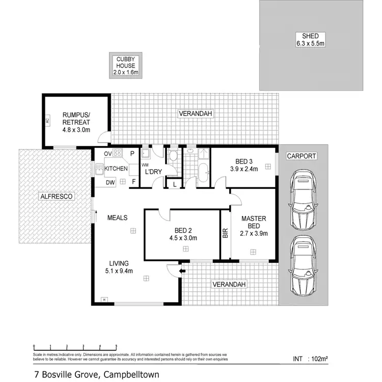 Floorplan of Homely house listing, 7 Bosville Grove, Campbelltown SA 5074