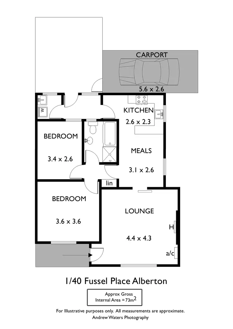 Floorplan of Homely unit listing, 1/40 Fussell Place, Alberton SA 5014