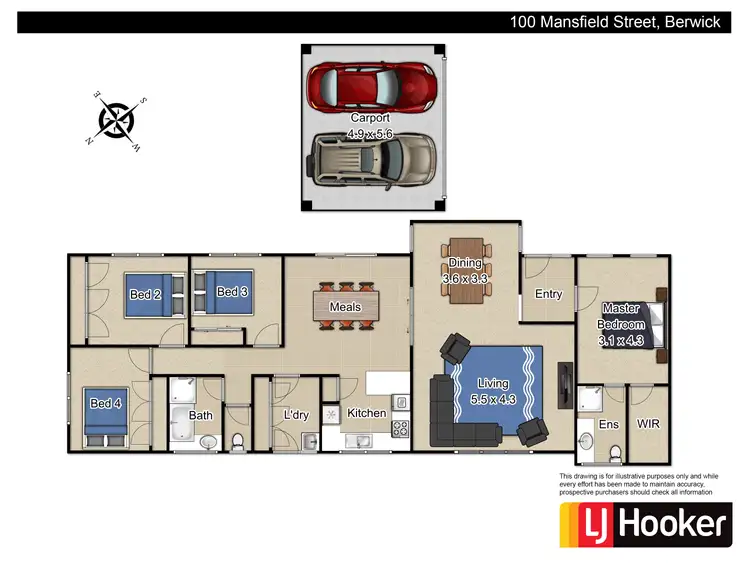 Floorplan of Homely house listing, 100 Mansfield Street, Berwick VIC 3806