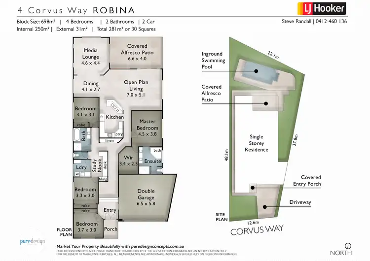 Floorplan of Homely house listing, 4 Corvus Way, Robina QLD 4226