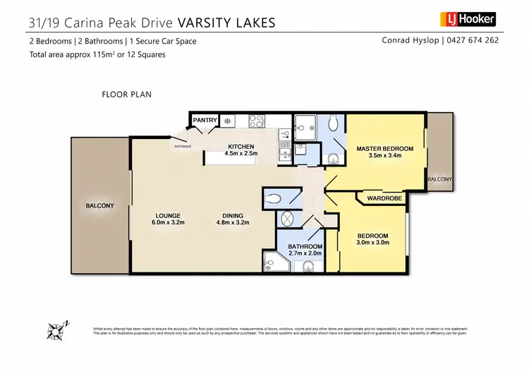 Floorplan of Homely unit listing, 31/19 Carina Peak Drive, Varsity Lakes QLD 4227