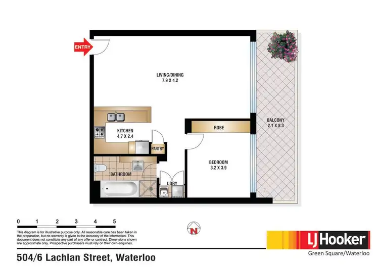Floorplan of Homely apartment listing, 504/6 Lachlan Street, Waterloo NSW 2017