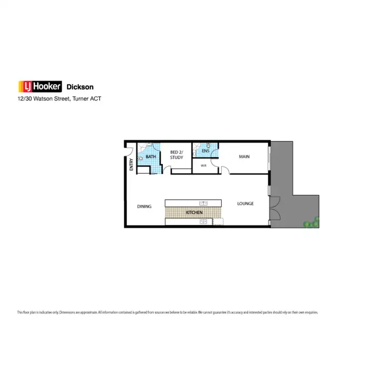 Floorplan of Homely unit listing, 12/30 Watson Street, Turner ACT 2612