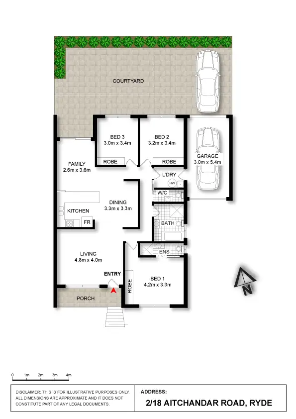 Floorplan of Homely villa listing, 2/18 Aitchandar Road, Ryde NSW 2112