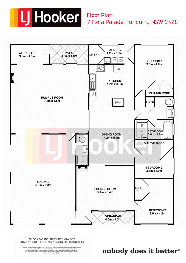 Floorplan of Homely house listing, 7 Flora Parade, Tuncurry NSW 2428