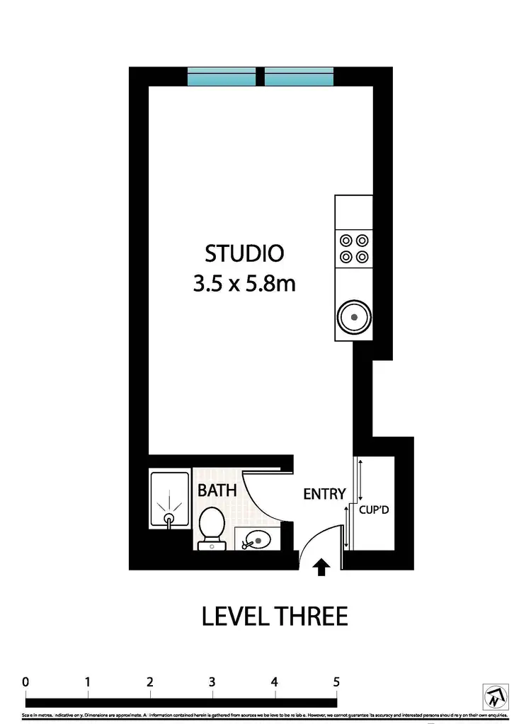 Floorplan of Homely studio listing, 17/1 Dwyer Street, Chippendale NSW 2008
