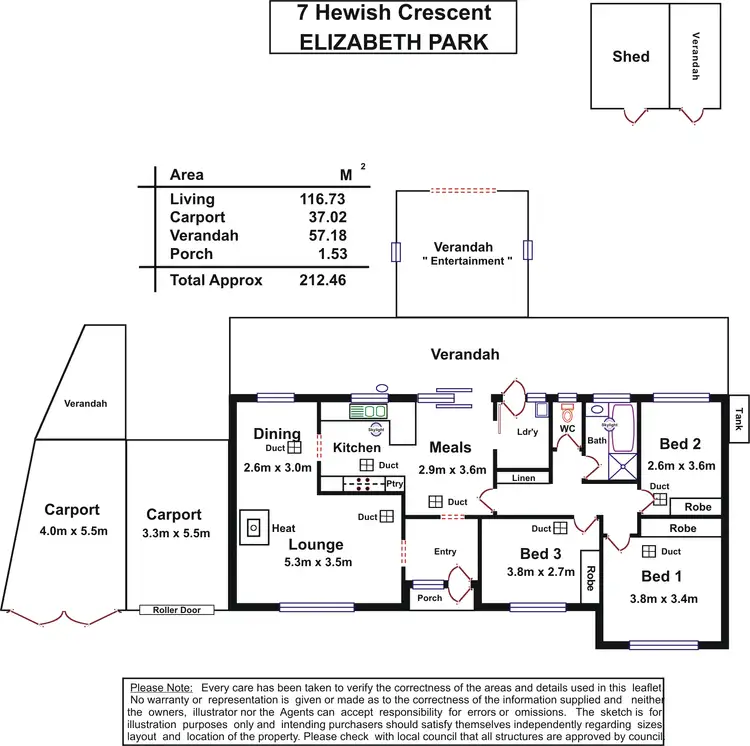 Floorplan of Homely house listing, 7 Hewish Crescent, Elizabeth Park SA 5113
