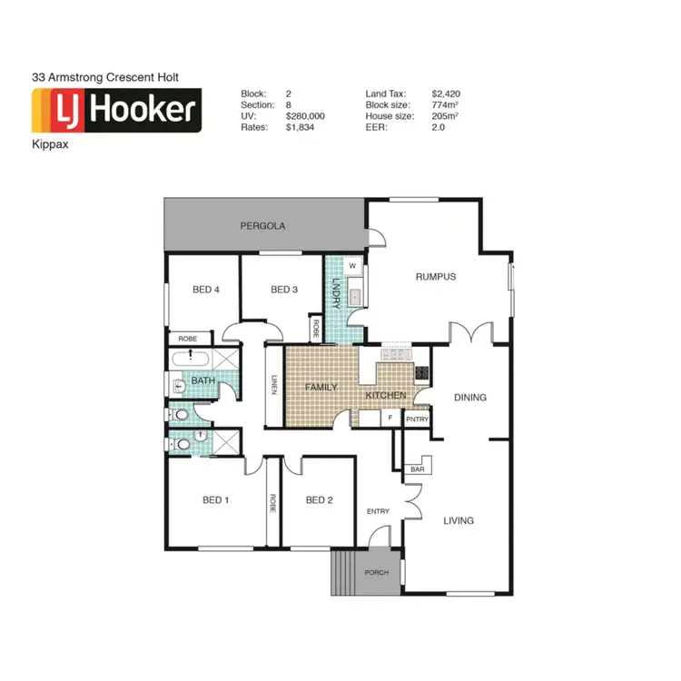 Floorplan of Homely house listing, 33 Armstrong Crescent, Holt ACT 2615