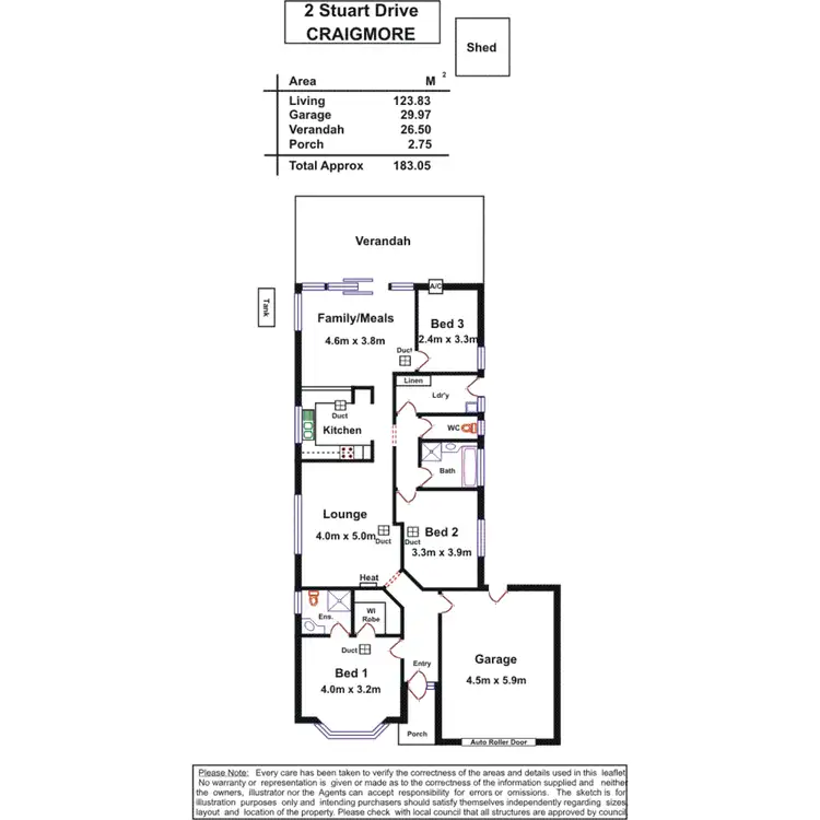 Floorplan of Homely house listing, 2 Stuart Drive, Craigmore SA 5114
