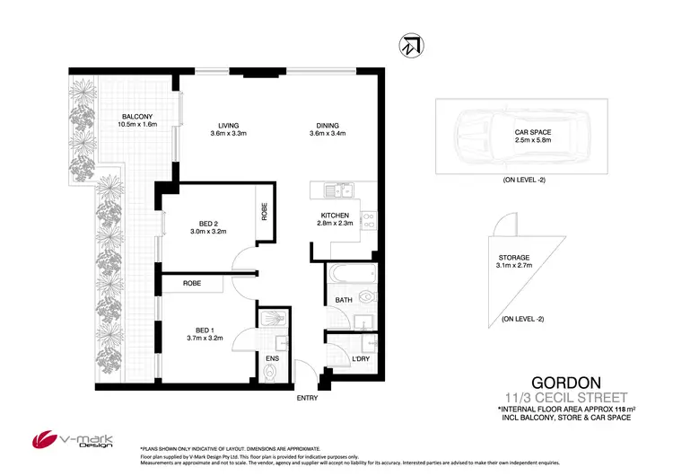 Floorplan of Homely apartment listing, 11/3 Cecil Street, Gordon NSW 2072