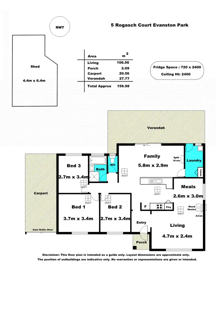 Floorplan of Homely house listing, 5 Rogash Court, Evanston Park SA 5116