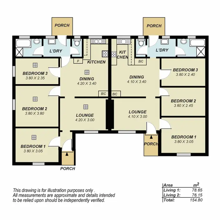 Floorplan of Homely semi-detached listing, 14 & 16 Richardson Road, Elizabeth South SA 5112