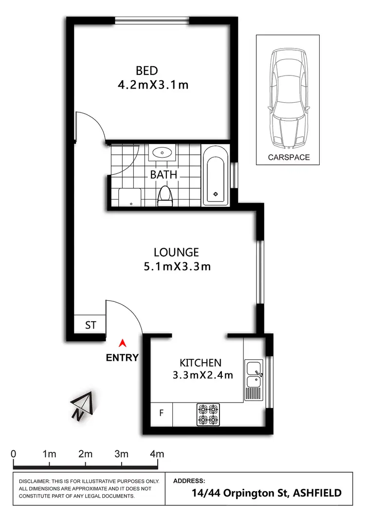 Floorplan of Homely unit listing, 14/44 Orpington Street, Ashfield NSW 2131