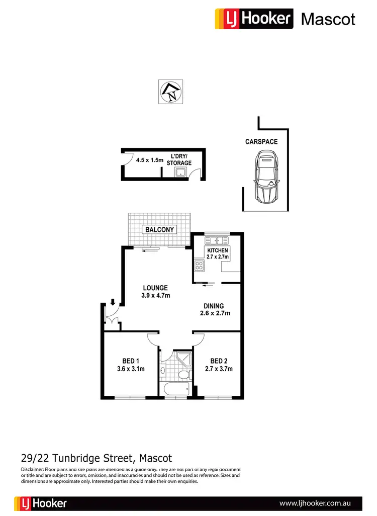 Floorplan of Homely apartment listing, 29/22 Tunbridge Street, Mascot NSW 2020