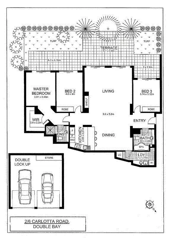 Floorplan of Homely apartment listing, 2/6 Carlotta Road, Double Bay NSW 2028