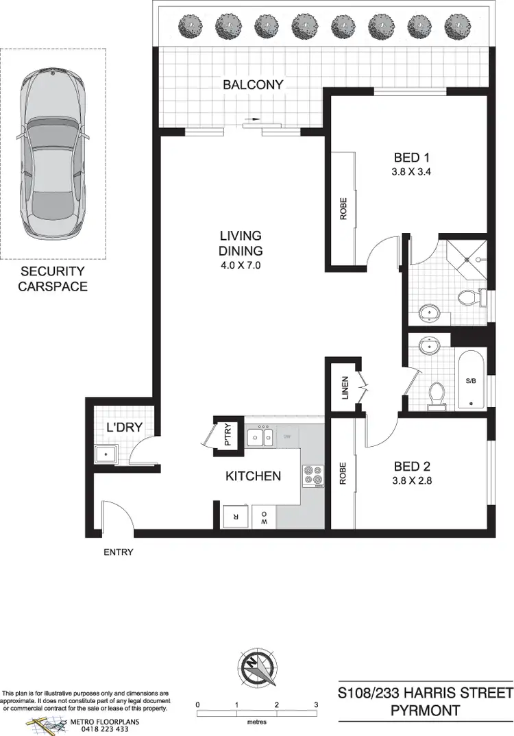 Floorplan of Homely apartment listing, S108/233 Harris Street, Pyrmont NSW 2009