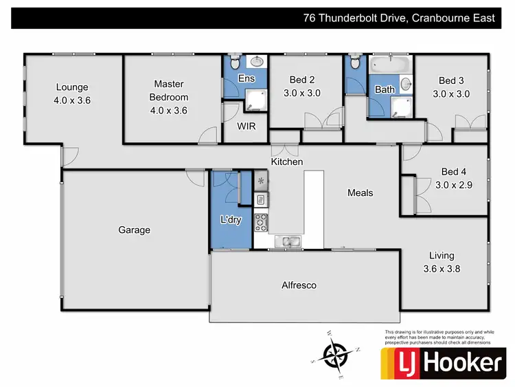 Floorplan of Homely house listing, 76 Thunderbolt Drive, Cranbourne East VIC 3977