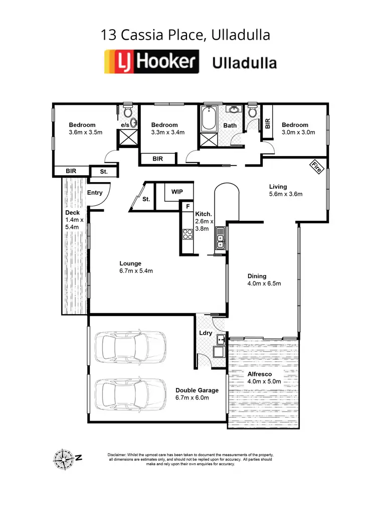 Floorplan of Homely house listing, 13 Cassia Place, Ulladulla NSW 2539